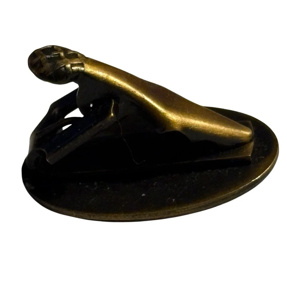 Brass‎ Etched Lingerie Clip Tie Bar Oval Mini Vintage Antique Blank Monogram